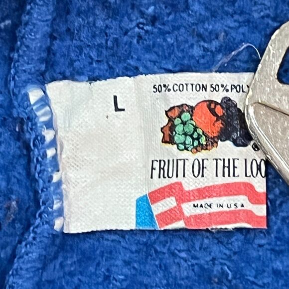 Vintage 90s Fruit of the Loom Blue Sweatpants Joggers Made in USA - Men's Large - Picture 3 of 6